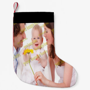 Meia De Natal Pequena Especial de Orçamento de Foto da Família Legal