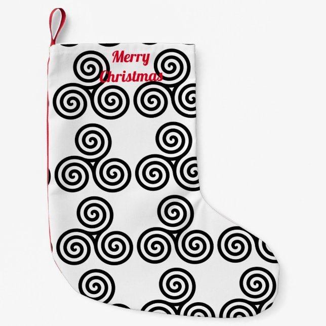 Meia De Natal Pequena Espíritos Negros Triplos Thunder_Cove (Frente)