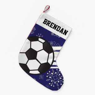 Meia De Natal Pequena Esportes Personalizados - Escórias de Futebol Azu