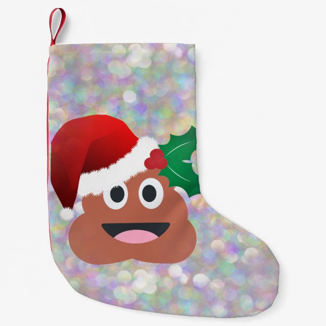 Meia De Natal Pequena estocação de natal santa claus emoji xmas (Frente)