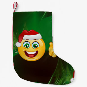 Meia De Natal Pequena estocação de natal santa claus emojis xmas
