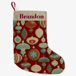 Meia De Natal Pequena Estocagem de Natal com lâmpada de país personalizá