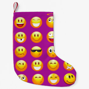 Meia De Natal Pequena estocagem de natal de emojis xmas roxo