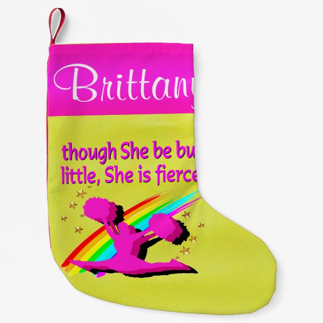 MEIA DE NATAL PEQUENA ESTOCALIZAÇÃO DE NATAL PERSONALIZADO DE CHEERLEADE (Frente)