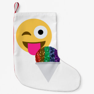 Meia De Natal Pequena estoque de natal de piscar os olhos emoji xmas gli
