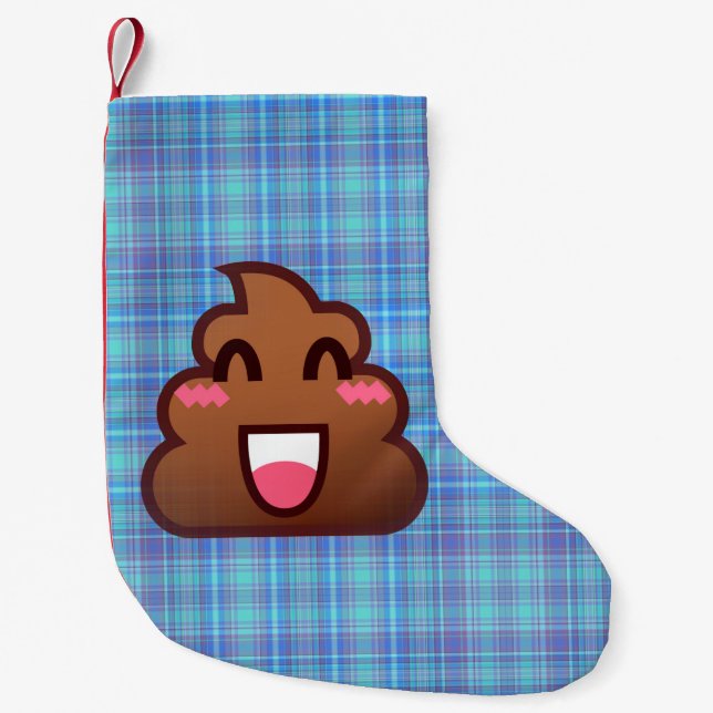 Meia De Natal Pequena estoque de natal de xadrez emoji xmas (Frente)