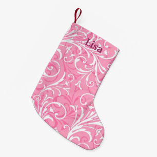Meia De Natal Pequena Estoque de Natal Ornamental Rosa Personalizado
