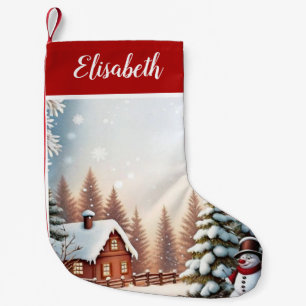 Meia De Natal Pequena Estoque de Natal Personalizado com Feriado de Nome