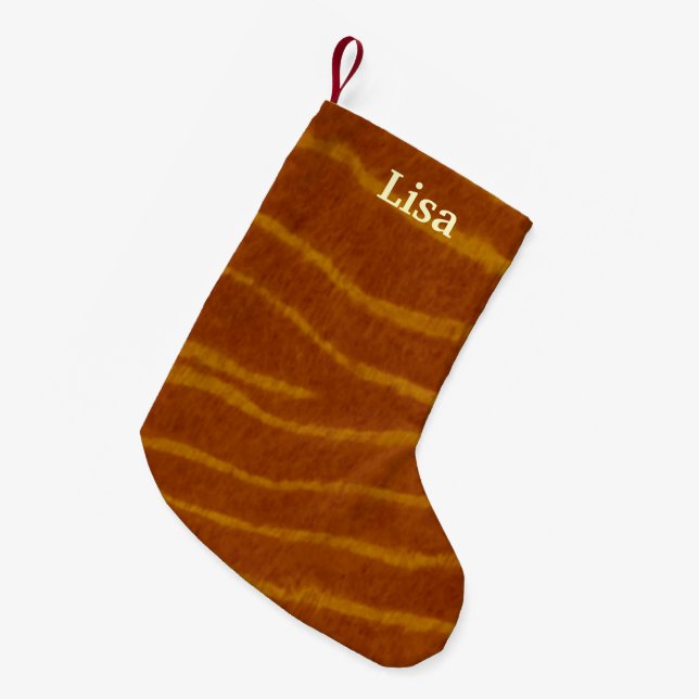 Meia De Natal Pequena Estoque de Natal Personalizado do Tigre (Frente (Pendurada))
