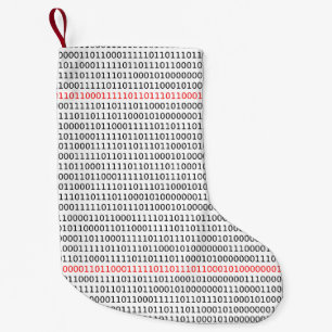 Meia De Natal Pequena Estoque do Binário de Computação (Preto e Verme
