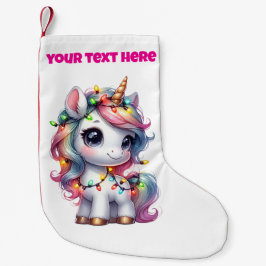 Meia De Natal Pequena Estoque Personalizado de Unicórnio de Natal