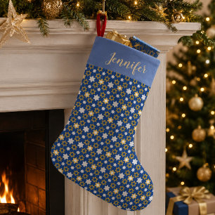 Meia De Natal Pequena Estrela de David temático de Hanukkah judaica