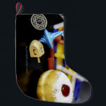 Meia De Natal Pequena Estrela Feliz de Hanukkah de David menorah Dreidel<br><div class="desc">Feliz Estrela de Chanucá de David menorah Dreidel SlipperyVelas de Celebração de Joe Hebraico Judeu Chanukah dá decorações religiosa Judaísmo</div>