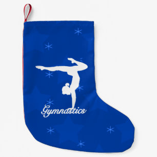 Meia De Natal Pequena Estrelas azuis da menina da ginástica