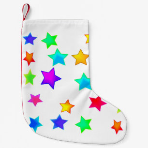 Meia De Natal Pequena Estrelas de Natal Coloridas