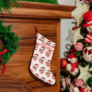 Meia De Natal Pequena Estrelas de Natal da Raça de Cachorro Japanese Chi