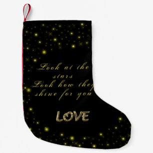 Meia De Natal Pequena Estrelas Douradas personalizadas e brilhantes a pr