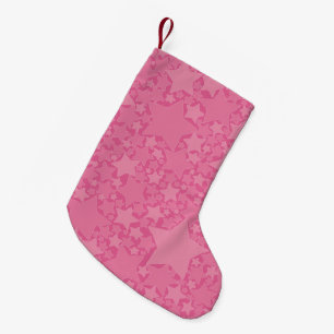 Meia De Natal Pequena Estrelas, Estrelas, Estrelas - Rosa