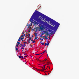Meia De Natal Pequena Estrelas Festivas Personalizadas