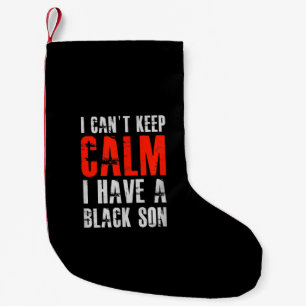 Meia De Natal Pequena Eu Tenho Um Presente De Filho Negro Para O Pai Da