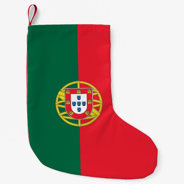 Meia De Natal Pequena Existências de Natal com Bandeira de Portugal (Frente)