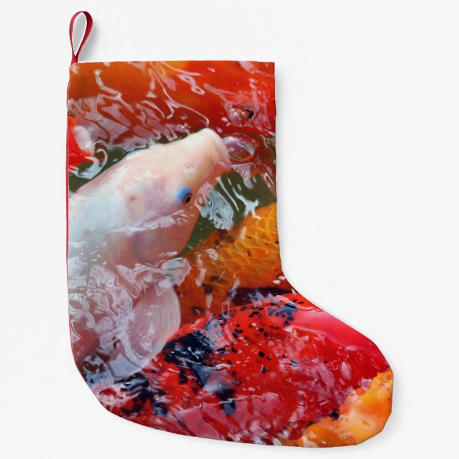 Meia De Natal Pequena Falln Gathering Koi (Frente)