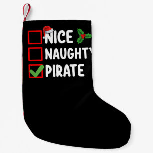 Meia De Natal Pequena Família de Piratas Legal e Travesso Lista de Natal