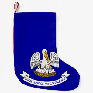 Meia De Natal Pequena Fazendas de Natal com Bandeira da Louisiana, EUA