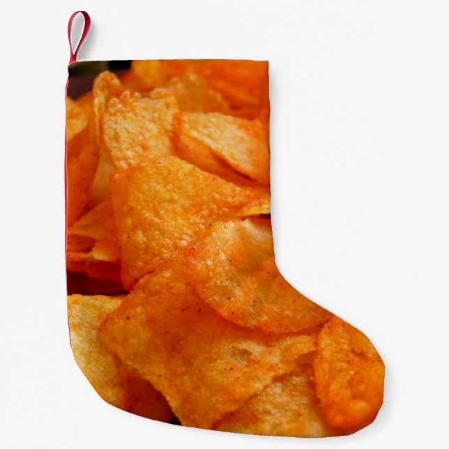 Meia De Natal Pequena Feche as suculentas, crocantes, batatas fritas na  (Frente)