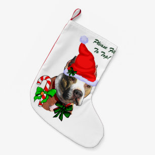 Meia De Natal Pequena Feliz americana de Terrier de pitbull
