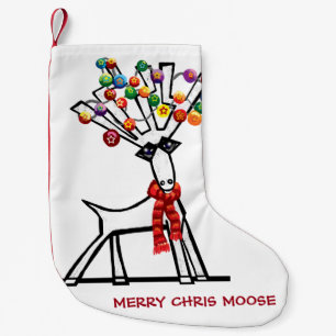 Meia De Natal Pequena Feliz Chris Moose