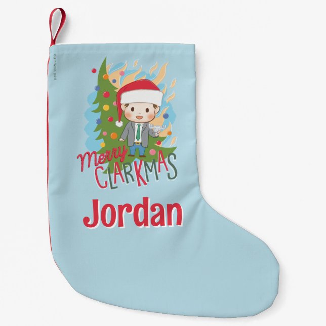 Meia De Natal Pequena Feliz de Natal Clarkmas (Frente)