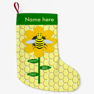 Meia De Natal Pequena Feliz Dia de Aniversário do Bumblebee Personalizad