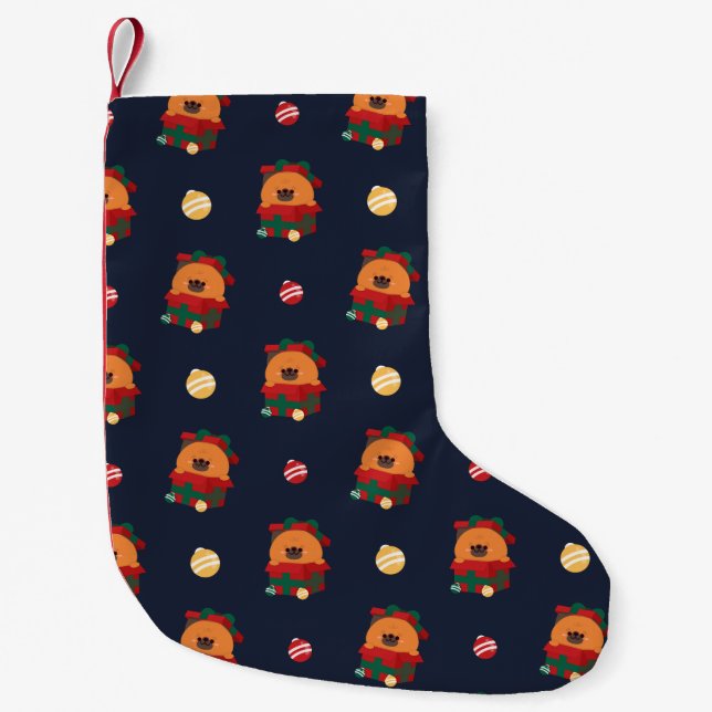 Meia De Natal Pequena Feliz e Simples Feliz Natal (Frente)