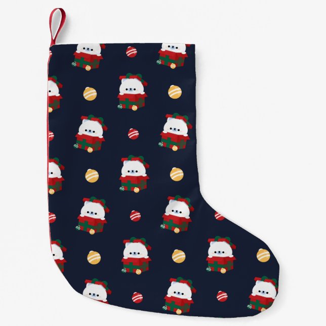 Meia De Natal Pequena Feliz e Simples Feliz Natal (Frente)