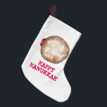 Meia De Natal Pequena Feliz Hanukkah Jelly Rosquinha Doughnut Sufganiyot<br><div class="desc">O armazenamento apresenta uma ilustração original de feriado de uma rosquinha de gelatina. Perfeito para decoração de Hanukkah. Esta ilustração Chanukah também está disponível em outros produtos. Não vê o que está procurando? Precisa de ajuda para a personalização? Entre em contato com Rebecca para ter algo projetado só para você....</div>