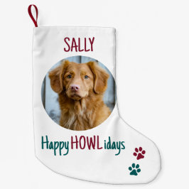 Meia De Natal Pequena Feliz HOWLFriday Red Green Christmas Pet Photo