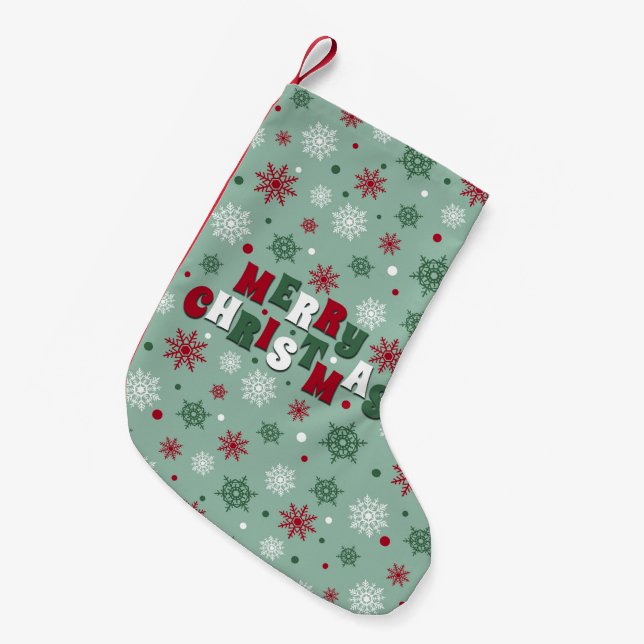 Meia De Natal Pequena Feliz Natal (Frente (Pendurada))