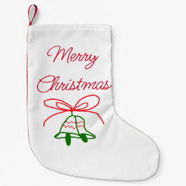 Meia De Natal Pequena Feliz Natal arco verde-jingle na moda