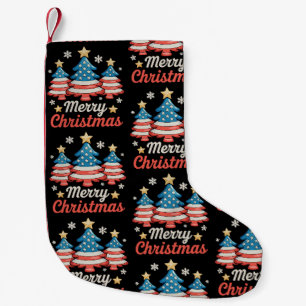 Meia De Natal Pequena Feliz Natal Árvore de Natal Bandeira Americana dos