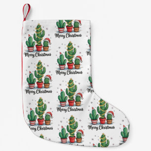 Meia De Natal Pequena Feliz Natal Cacto Árvore Festivo Luzes de Natal