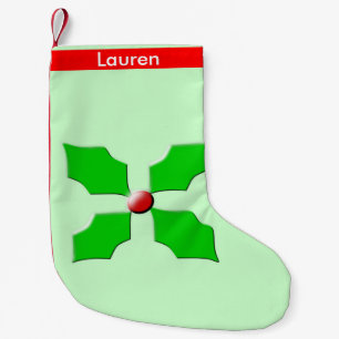 Meia De Natal Pequena Feliz Natal Holly, Natal Personalizado