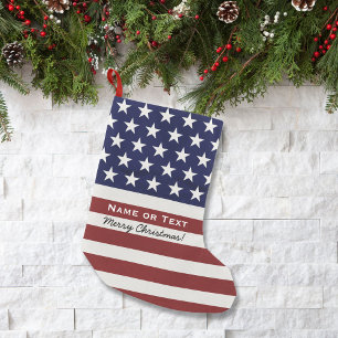 Meia De Natal Pequena Feliz Natal patriótico da bandeira americana dos