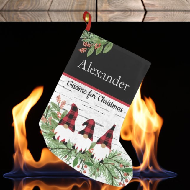 Meia De Natal Pequena Feliz Natal Red Hat Xadrez Gnomo (Criador carregado)