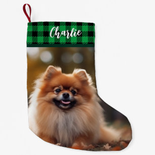 Meia De Natal Pequena Feliz Natal Verde Flannel Pequeno Presente