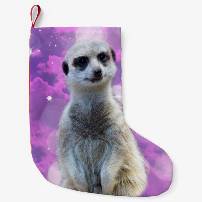 Meia De Natal Pequena Feliz O Meerkat, (Frente)
