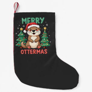 Meia De Natal Pequena Feliz Ottermas Engraçada Ottermas Amantes de Natal