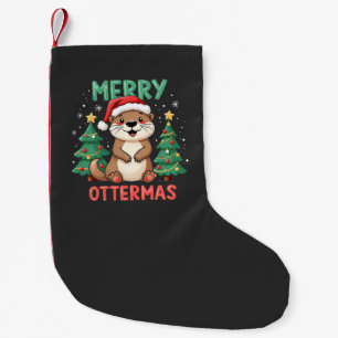 Meia De Natal Pequena Feliz Ottermas Engraçada Ottermas Amantes de Natal