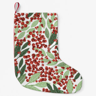 Meia De Natal Pequena Feriado das Berries de inverno no Natal da neve