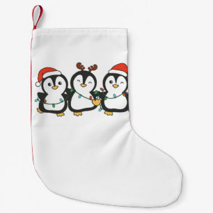 Meia De Natal Pequena Feriado de Pinguins Cute Penguins em Animais de Na